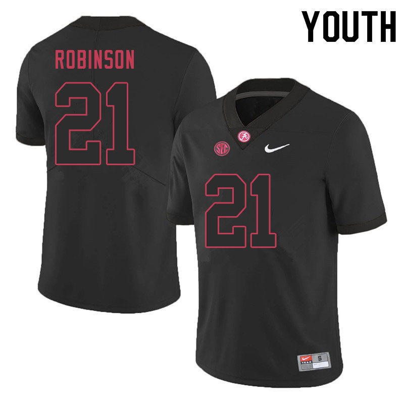 Youth #21 Jahquez Robinson Alabama Crimson Tide College Football Jerseys Sale-Black